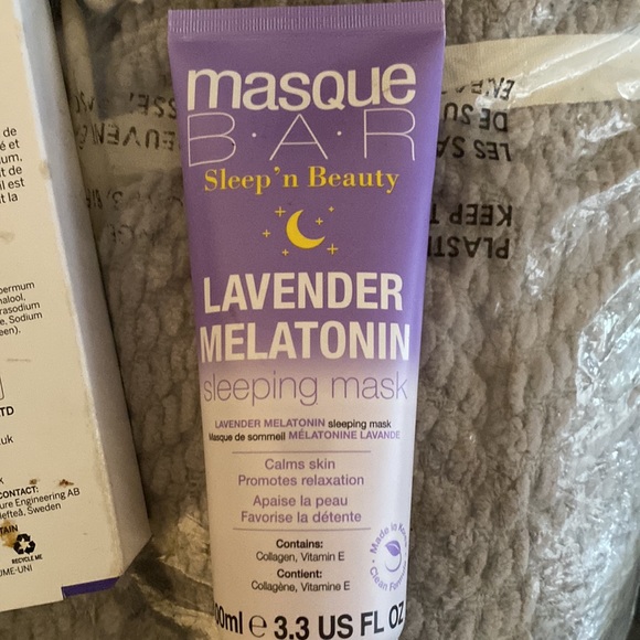 Indigo Grey Throw Blanket, luxury lavender body soap, Lavender sleep mask - Picture 11 of 12